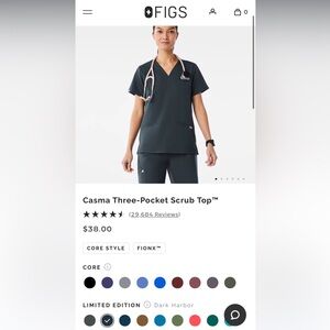 Figs Casma Three-Pocket Scrub Top